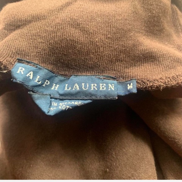 Polo Ralph Lauren brown turtleneck long sleeve top size M classic neutral basic - Picture 7 of 7